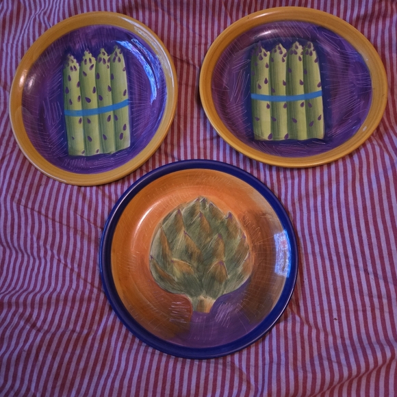 222 Fifth Ave Stoneware Plates Serving Salads, Asparagus, Artichokes, etc... - Picture 15 of 16